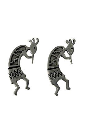 Signed BW Kokopelli Magnets Southwestern Silver Tone Figural Tribal Set